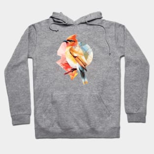 Colorful and geometric cedar waxwing Hoodie